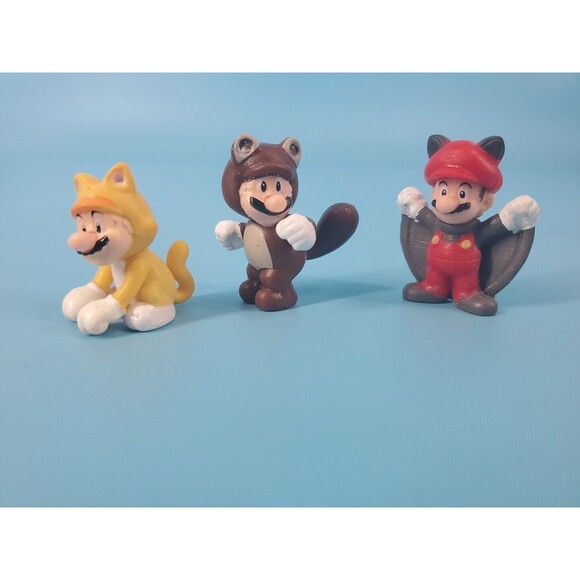 Super Mario Bros Mini Figure Cat Mario Cat Mario Flying Squirrel  Nitendo 1.5" - Picture 6 of 6